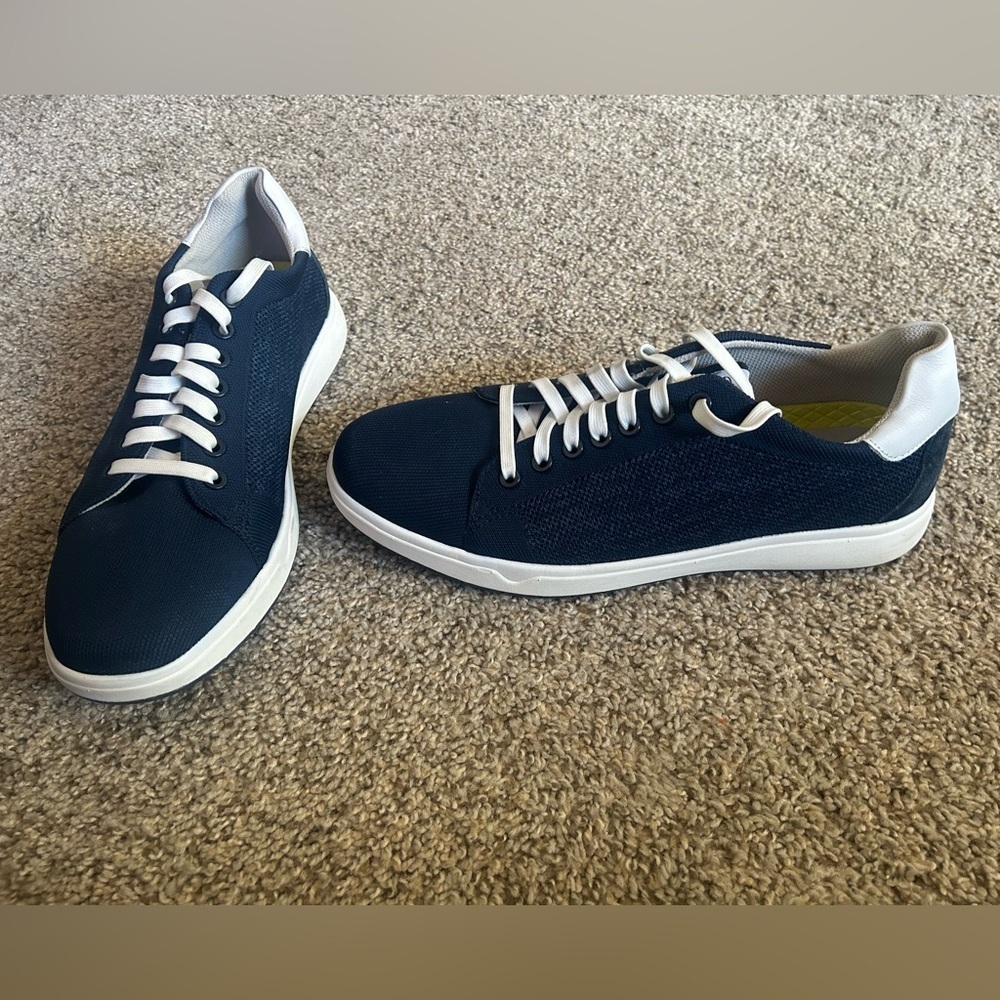 Florsheim Men's Heist Knit Lace To Toe Sneaker Navy Size 10W Leather Textile